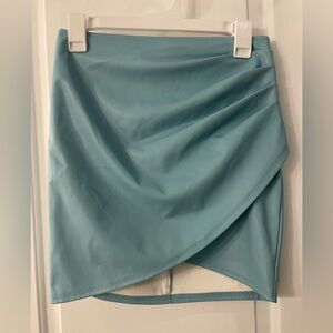 Baby Blue Faux Leather Mini Skirt NWT Size M